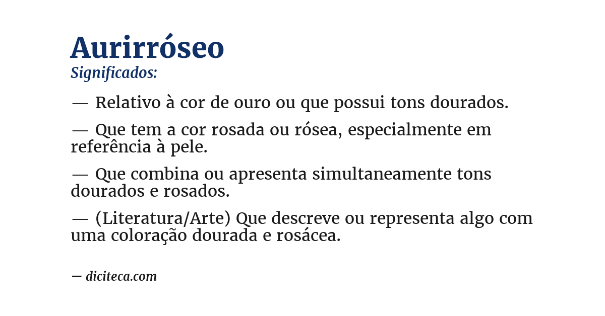 Significado de aurirróseo