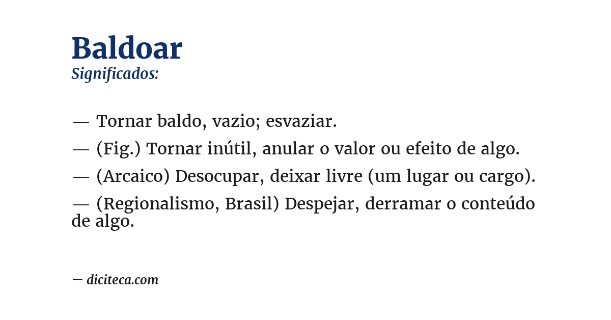 Significado de baldoar