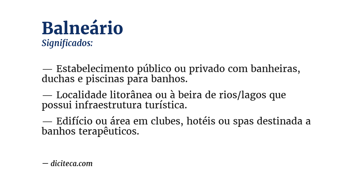 Significado de balneário
