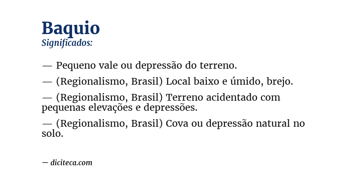 Significado de baquio