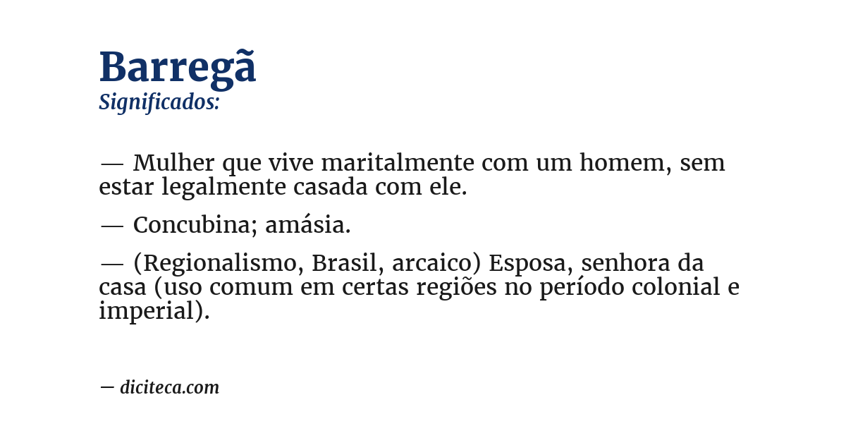 Significado de barregã