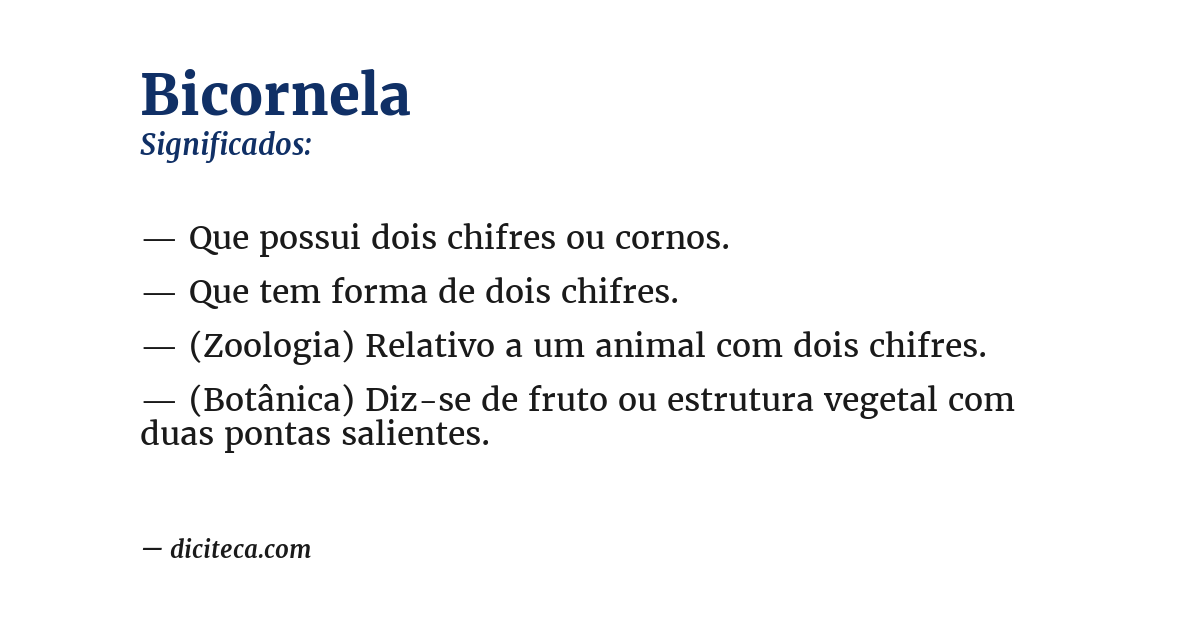 Significado de bicornela