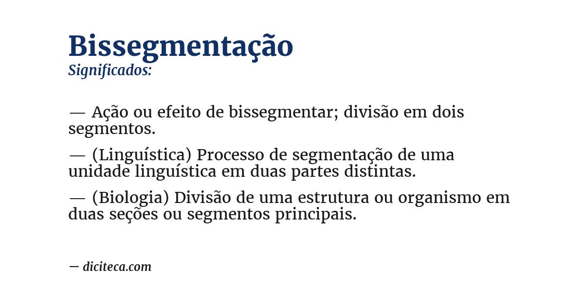 Significado de bissegmentação