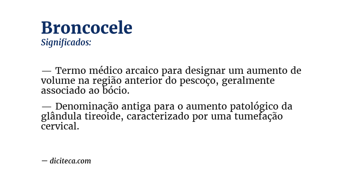 Significado de broncocele