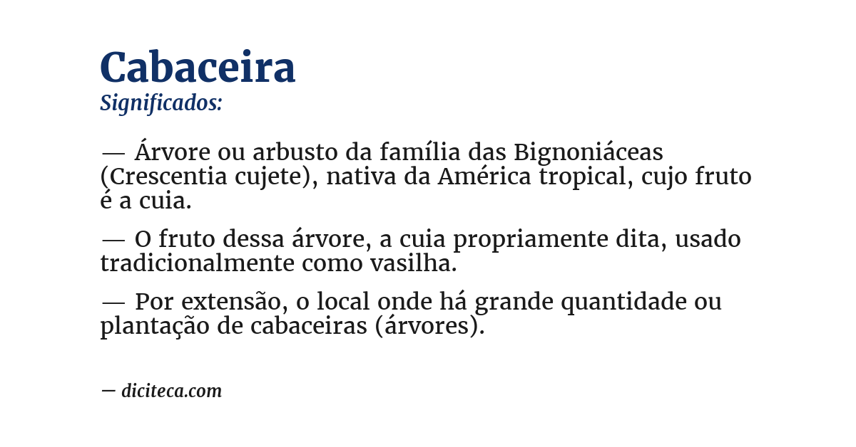 Significado de cabaceira