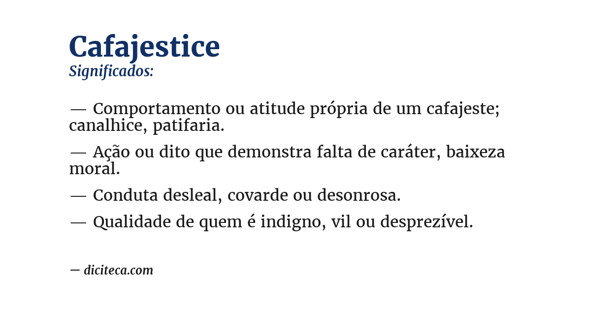 Significado de cafajestice