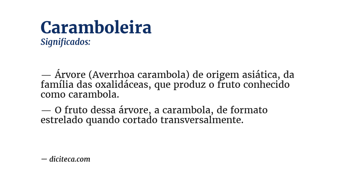 Significado de caramboleira