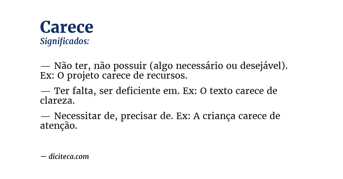 Significado de carece