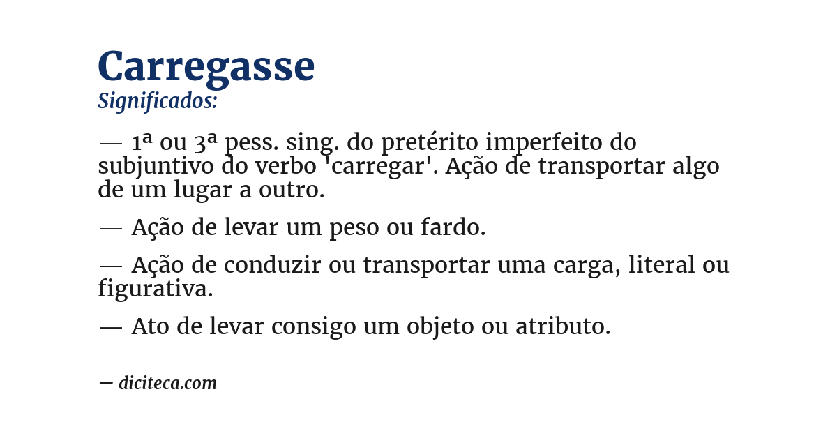 Significado de carregasse