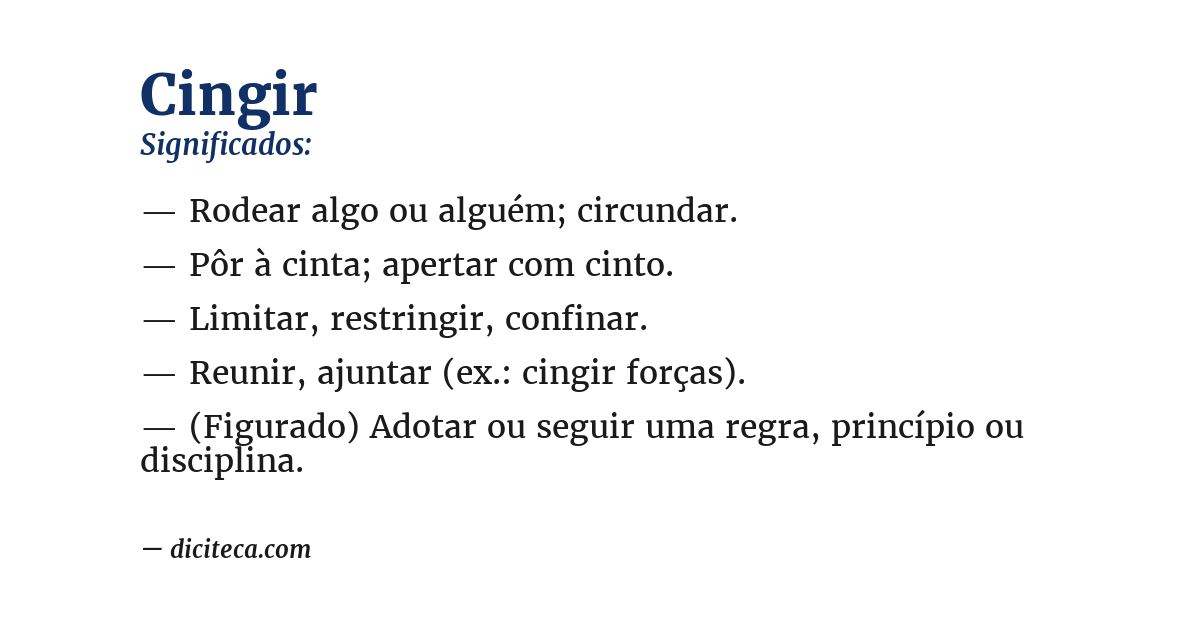 Significado de cingir