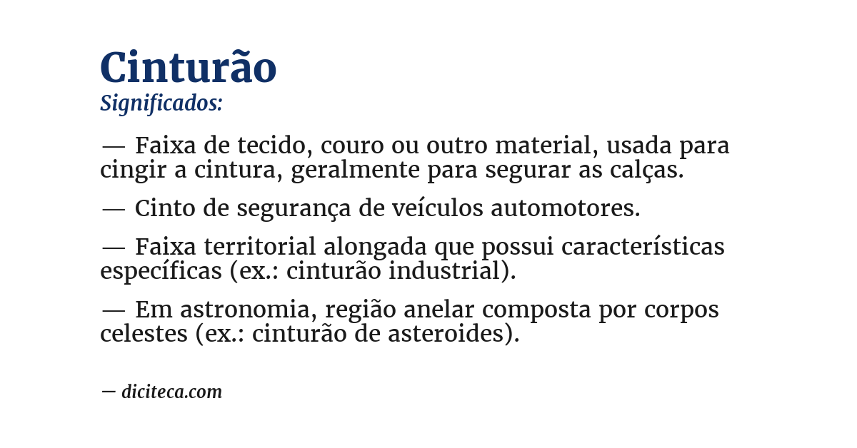 Significado de cinturão