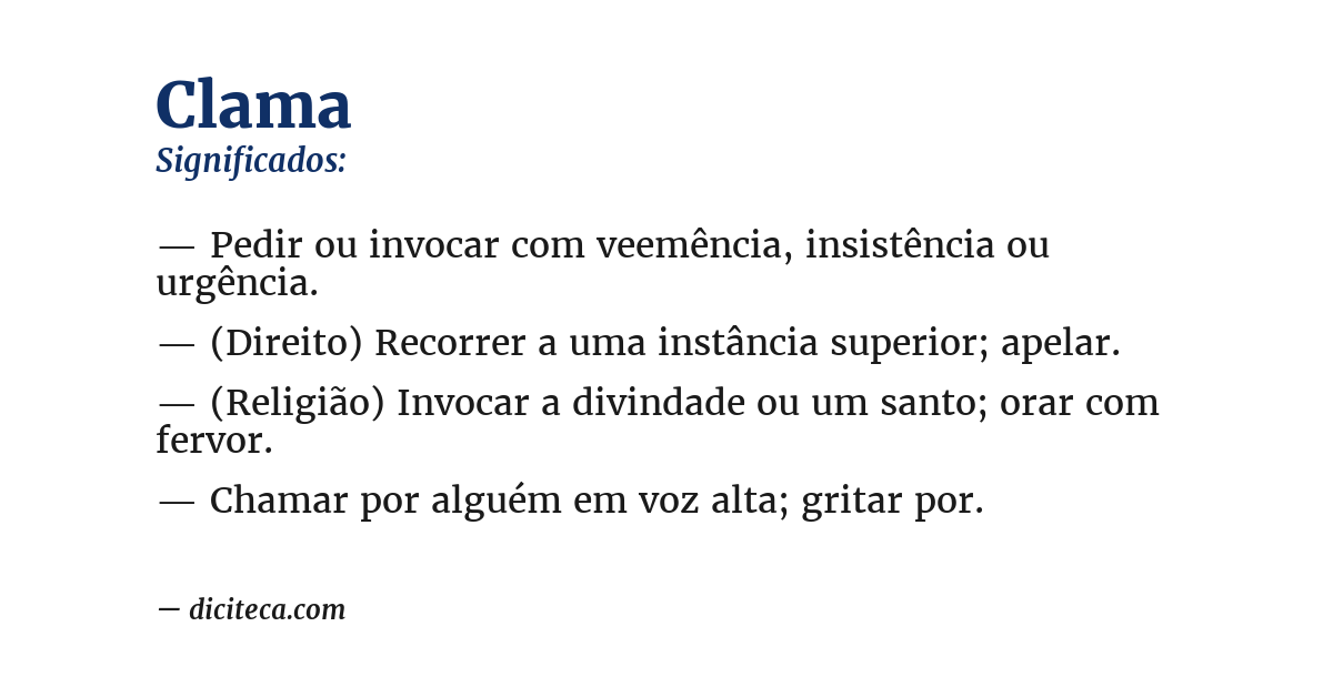 Significado de clama