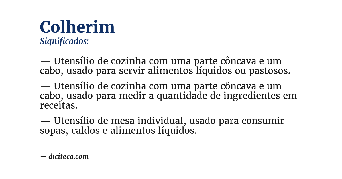 Significado de colherim