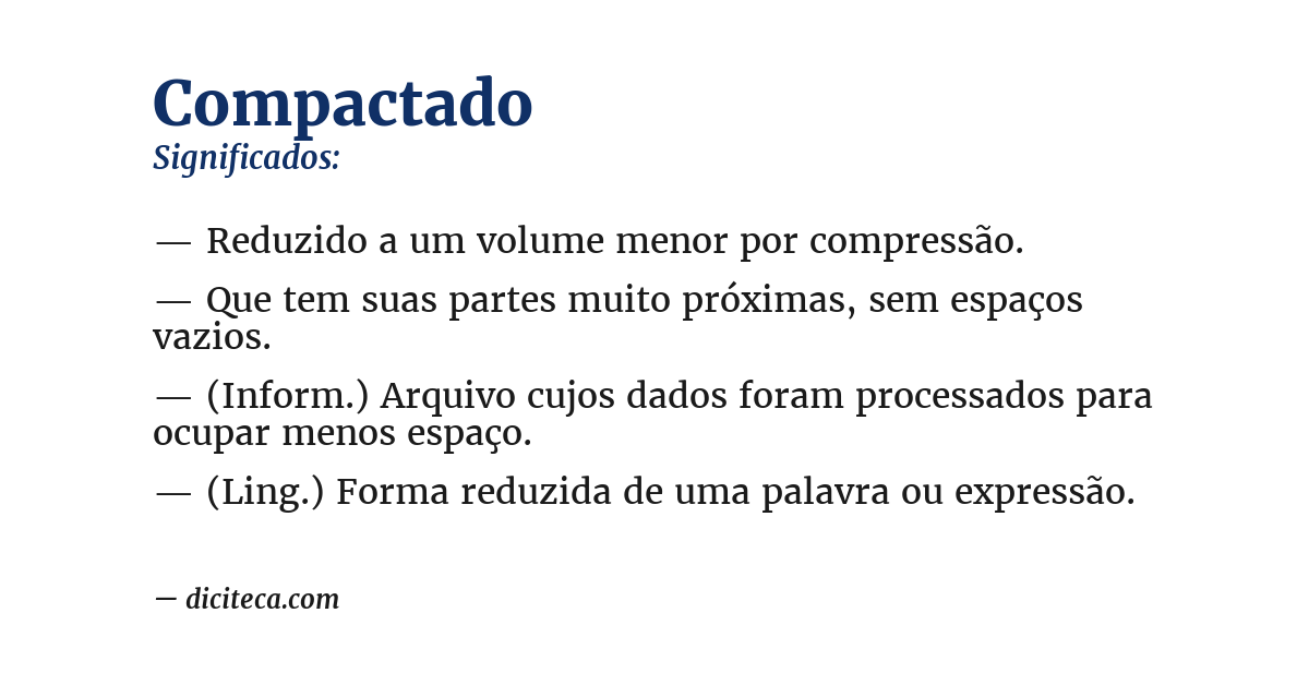 Significado de compactado