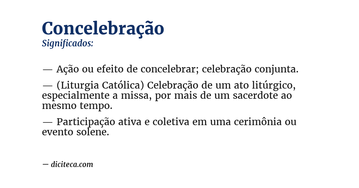 Significado de concelebração
