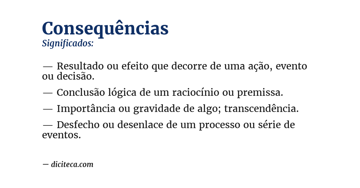 Significado de consequências