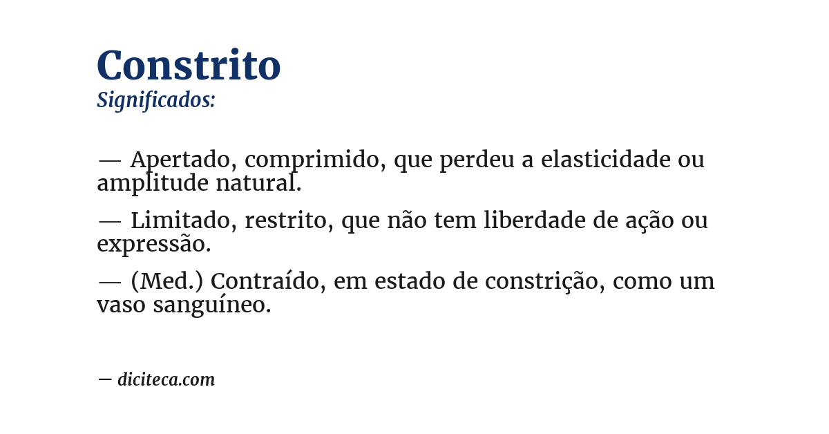 Significado de constrito