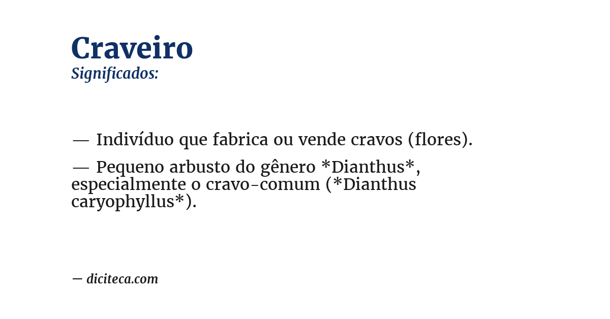 Significado de craveiro
