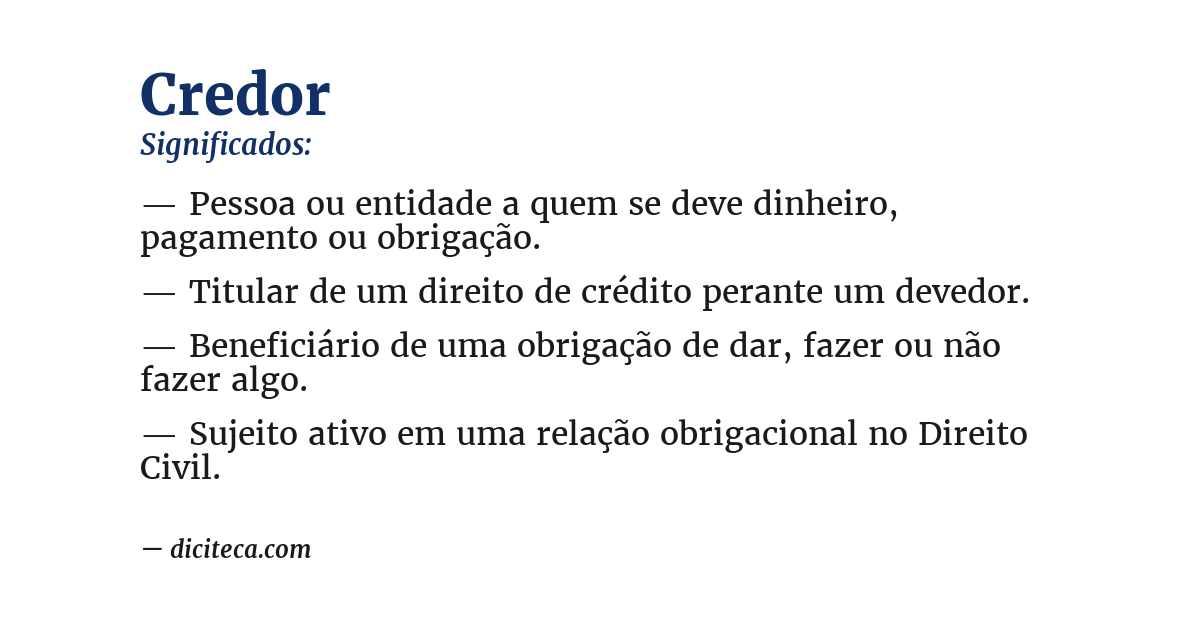 Significado de credor