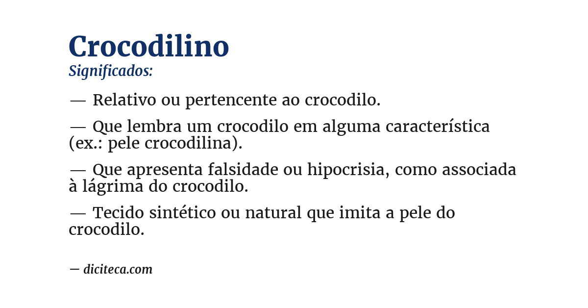 Significado de crocodilino