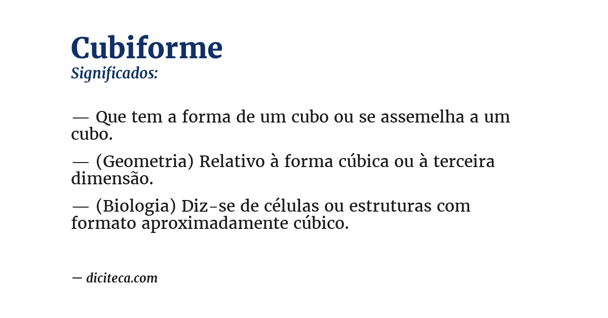 Significado de cubiforme