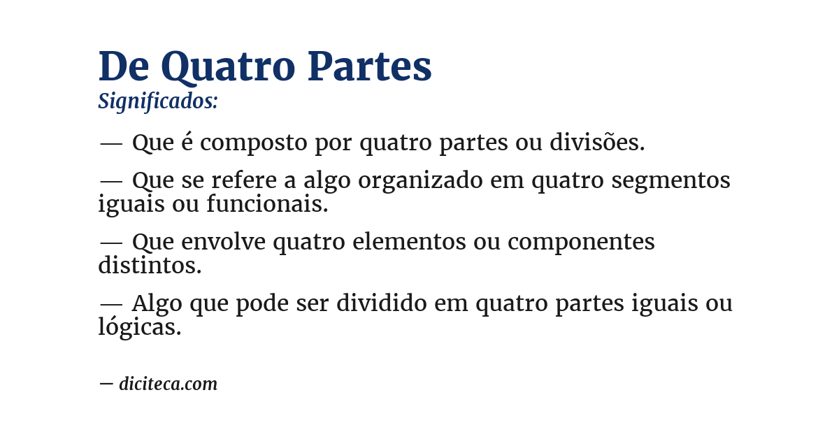 Significado de de quatro partes