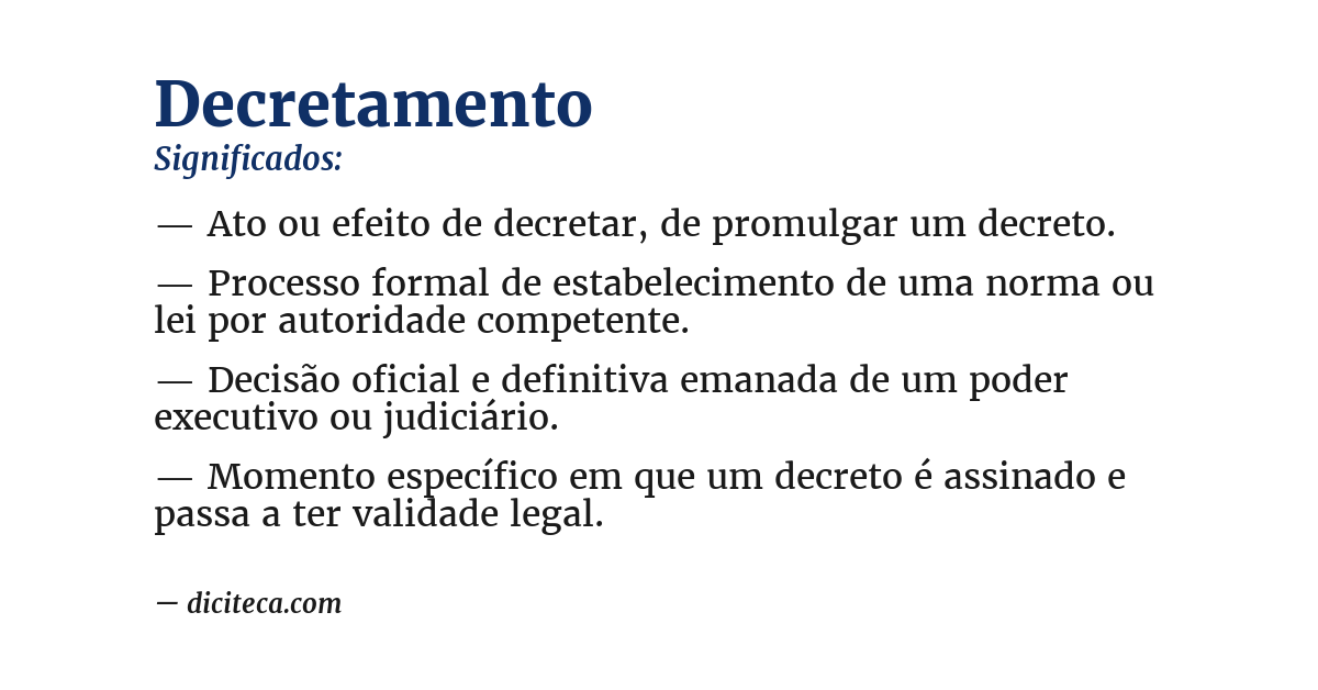Significado de decretamento