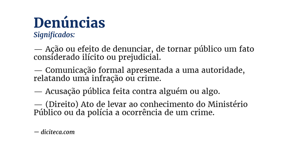 Significado de denúncias