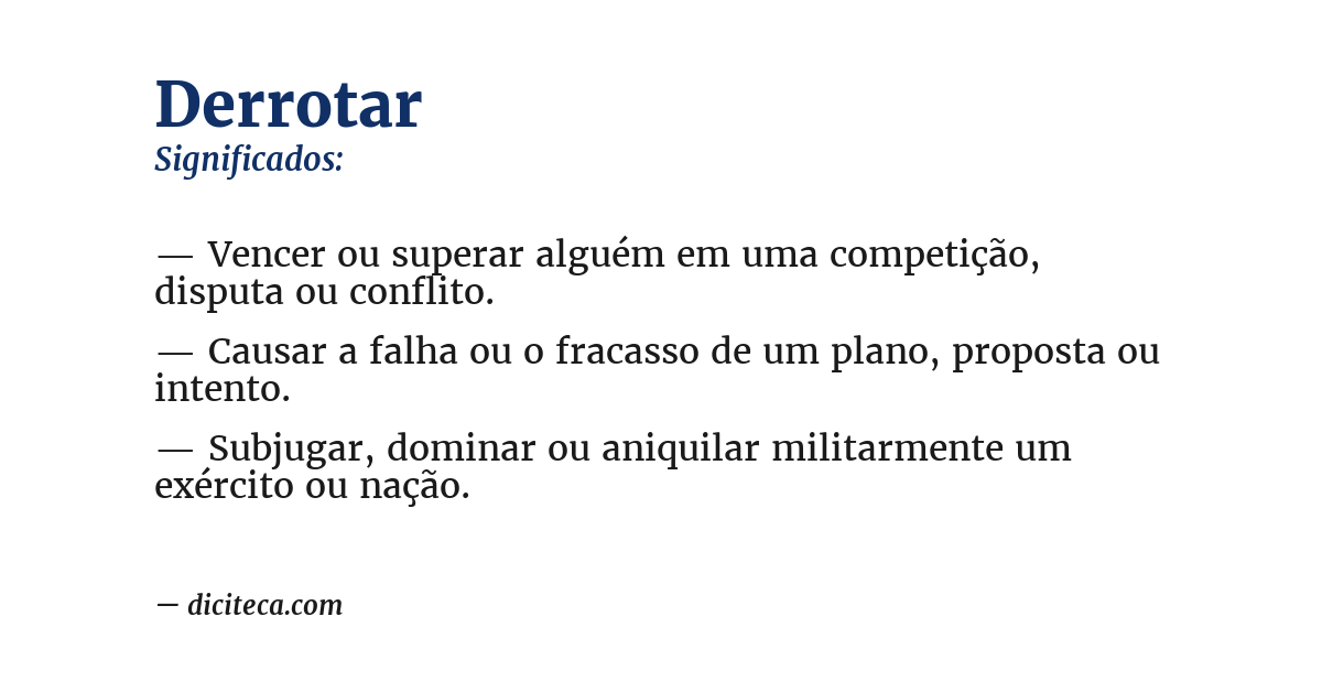 Significado de derrotar
