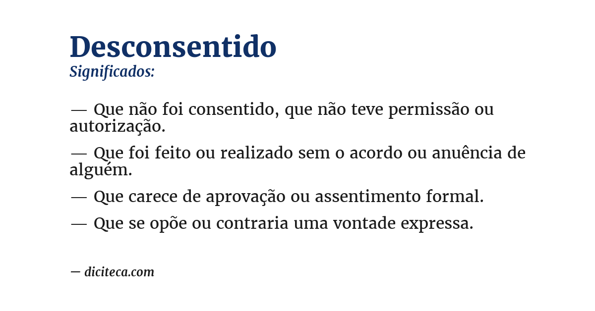 Significado de desconsentido