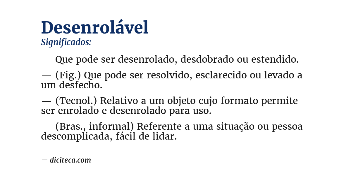 Significado de desenrolável