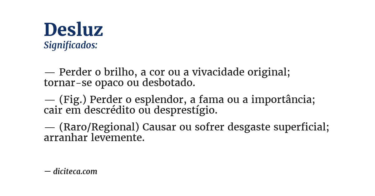 Significado de desluz