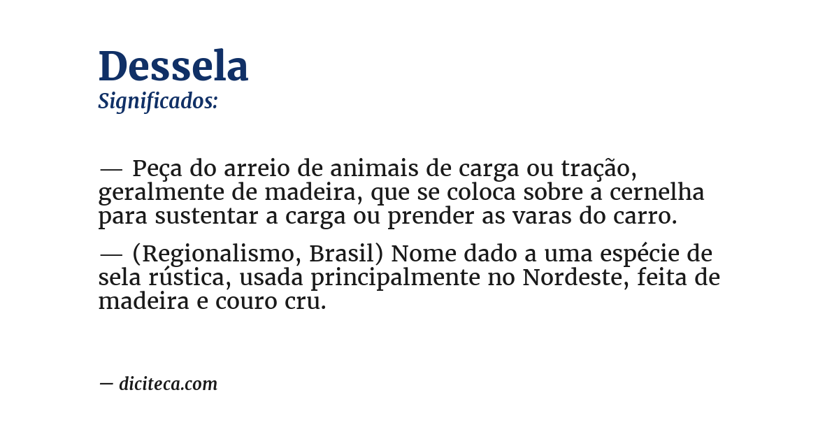 Significado de dessela