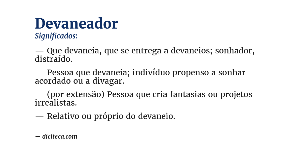 Significado de devaneador