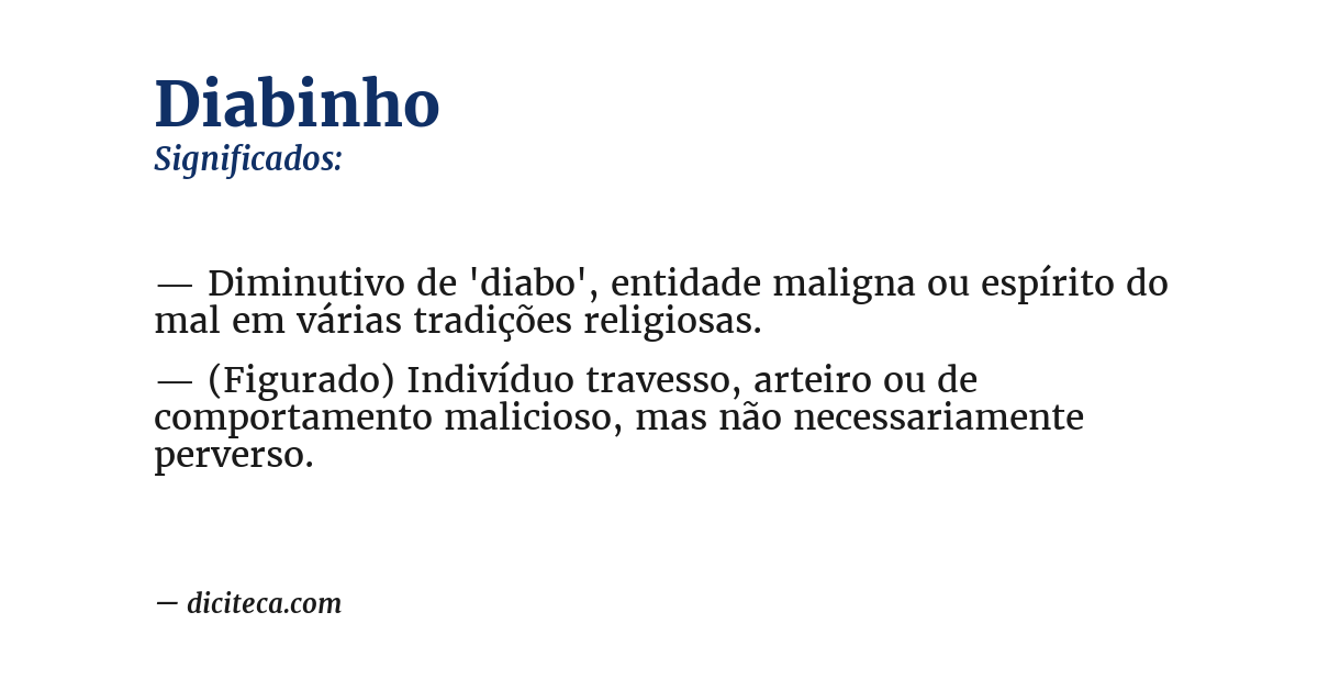 Significado de diabinho
