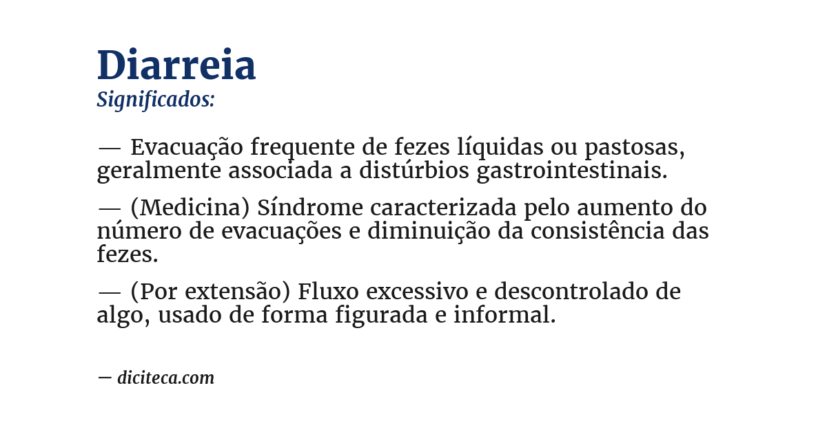 Significado de diarreia