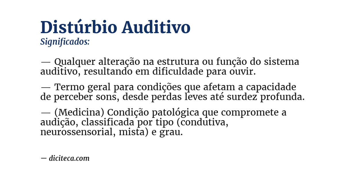 Significado de distúrbio auditivo