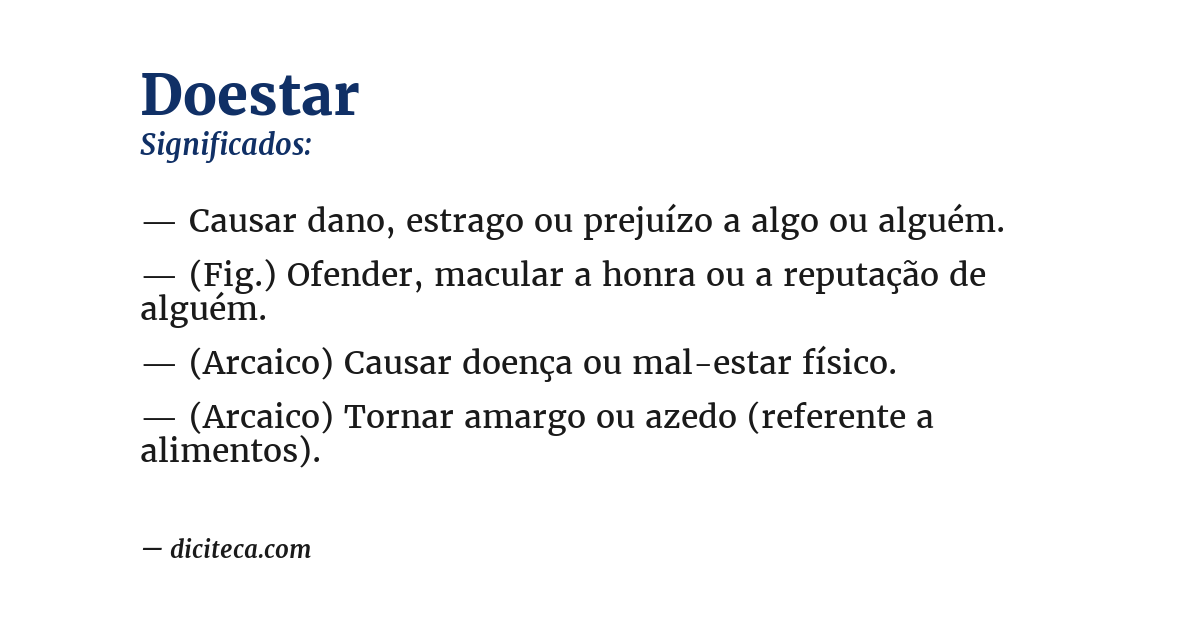Significado de doestar