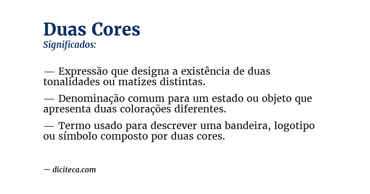 Significado de duas cores