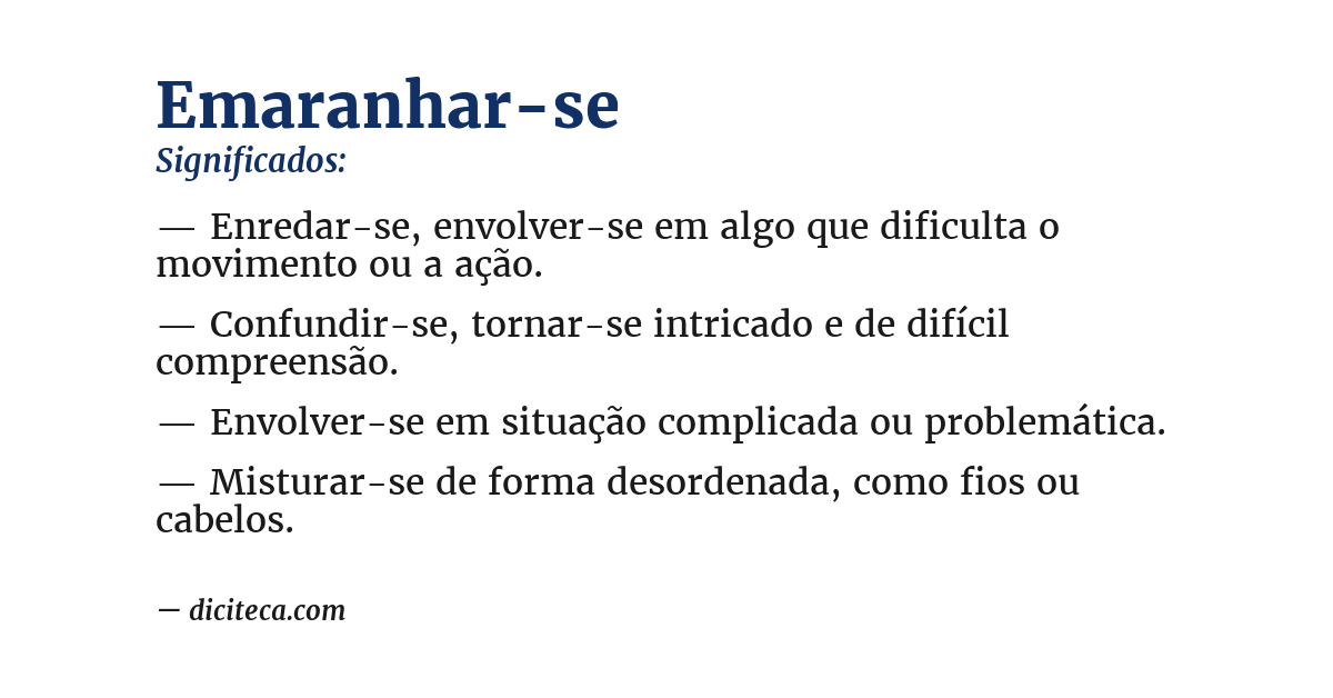 Significado de emaranhar-se