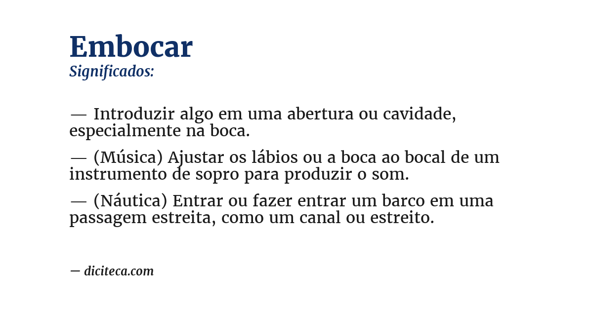 Significado de embocar