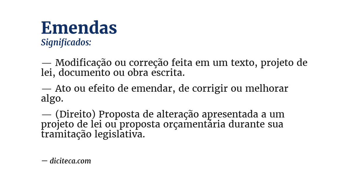 Significado de emendas