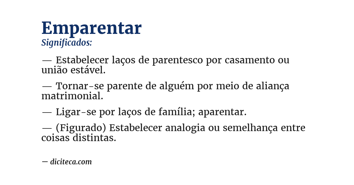 Significado de emparentar