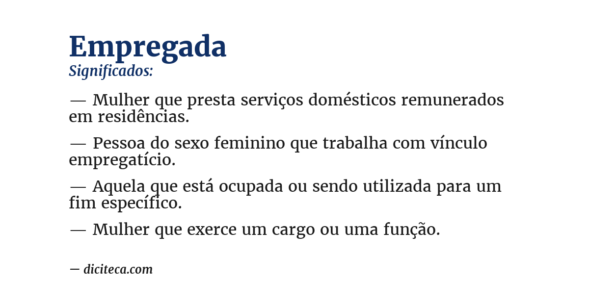 Significado de empregada
