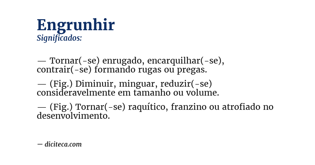 Significado de engrunhir