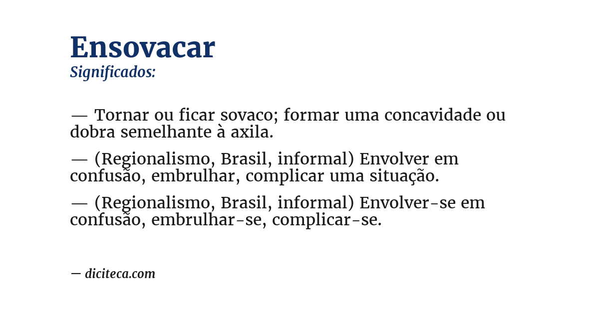 Significado de ensovacar