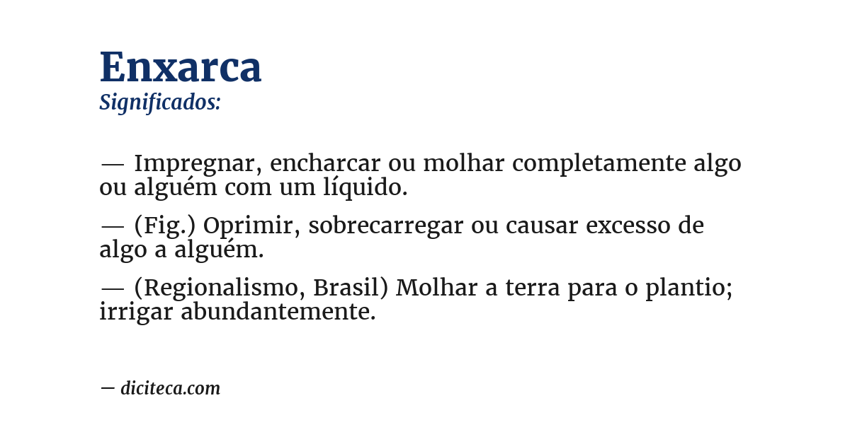 Significado de enxarca