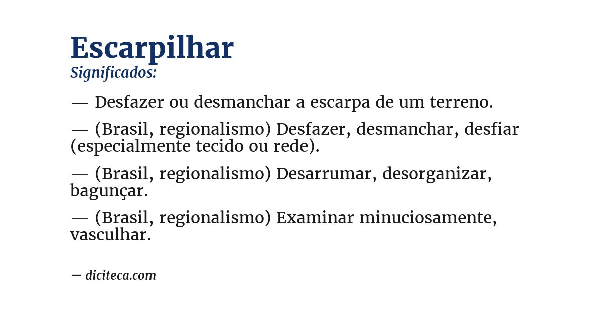 Significado de escarpilhar