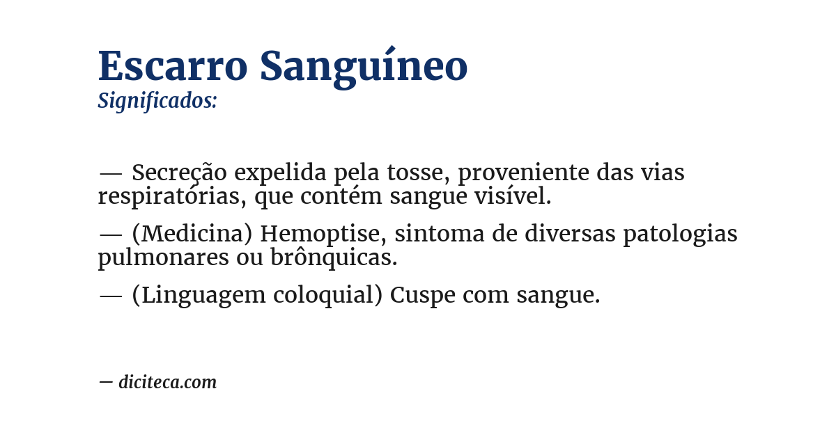 Significado de escarro sanguíneo