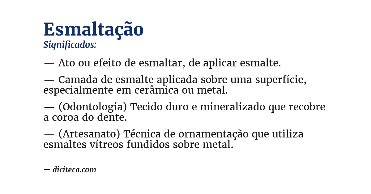 Significado de esmaltação
